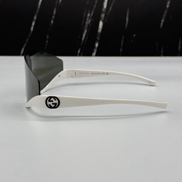 NEW GG1650S 007 UNISEX SHIELD SUNGLASSES, GRAY WHITE MASK EYEWEAR GUCCI - Picture 6 of 11